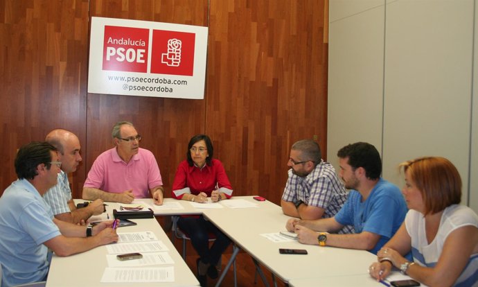 Un momento de la reunión en la sede del PSOE cordobés