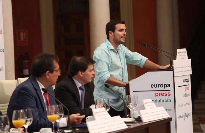 Alberto Garzón en los desayunos informativos de Europa Press Andalucía