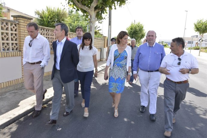 Visita a las calles renovadas en Cintruénigo.