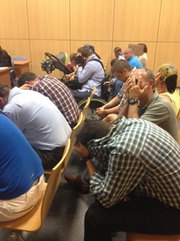 Acusados de integrar un grupo neonazi durante el juicio en Valencia