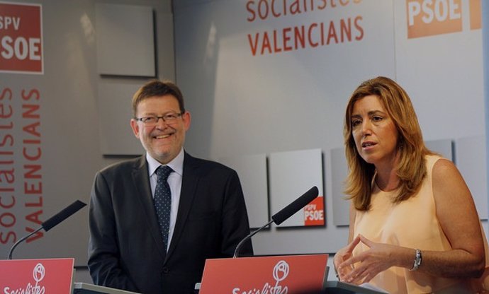 Ximo Puig y Susana Díaz en la rueda de prensa