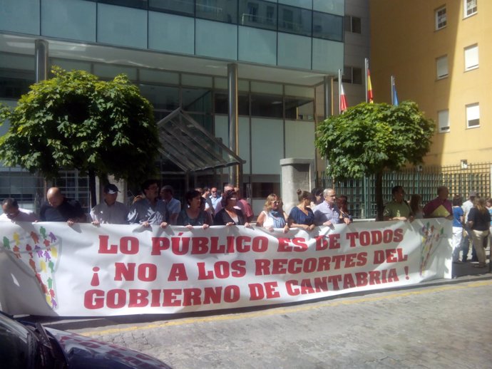 Protesta de empleados públicos en el Gobierno