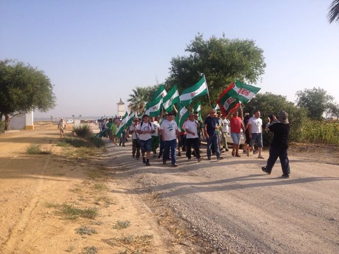 Protesta del SAT en la finca Las Turquillas