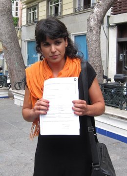 La eurodiputada de Podemos Teresa Rodríguez dona parte de su sueldo