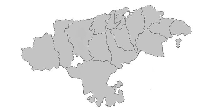 Mapa con los 17 municipios