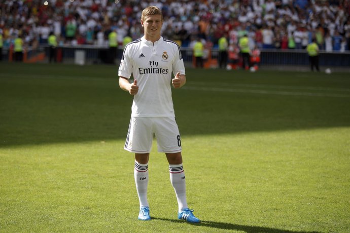 Toni Kroos el día de su presentación con el Real Madrid