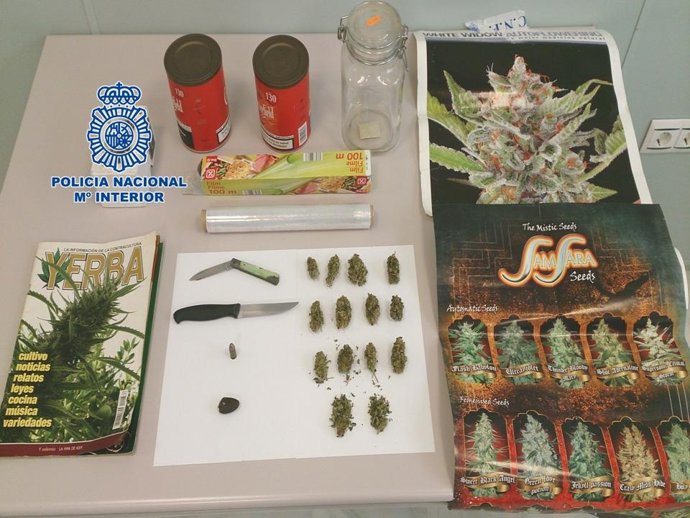 Droga y material incautado