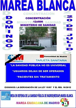 Cartel de la Marea Blanca de este domingo