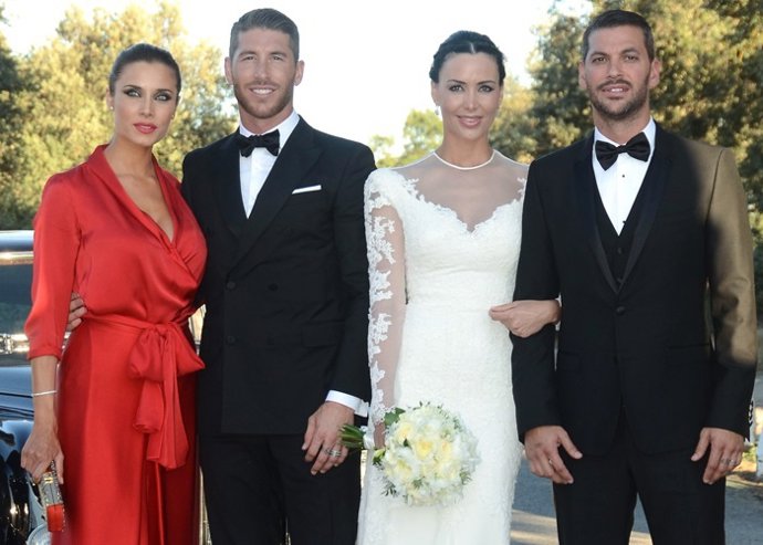Sergio Ramos y Pilar Rubio en la boda de Vania Millán y René Ramos