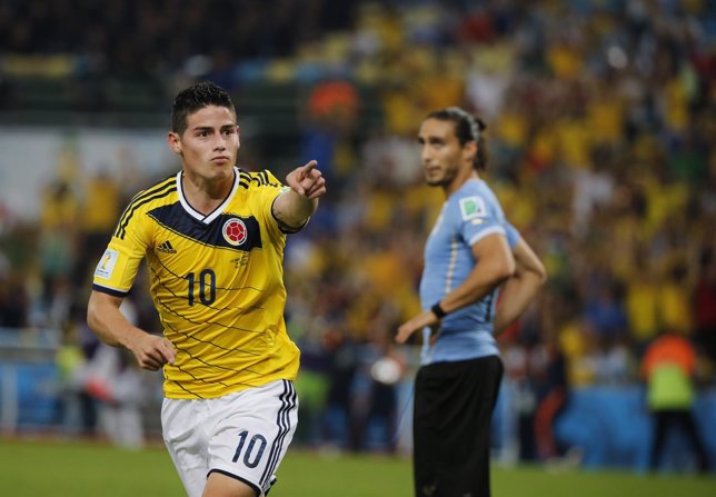 James Rodríguez tras marcar a Uruguay