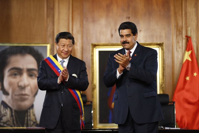 El presidente chino reunido con Maduro en Caracas