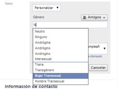 Opción de género personalizado