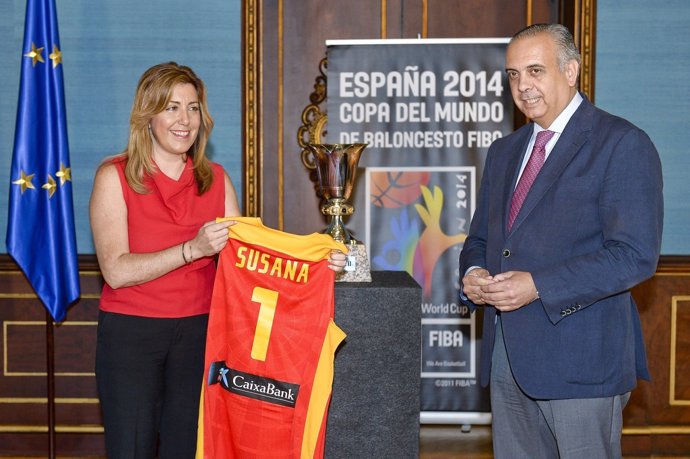 Díaz recibe en San Telmo al presidente de la Federación Española de Baloncesto