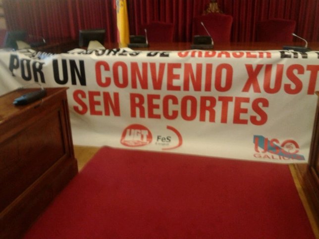 Protesta de trabajadores de Urbaser en Lugo