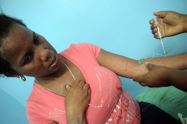 Patient suffering from Chikungunya is treated at a hospital on the outskirts of 