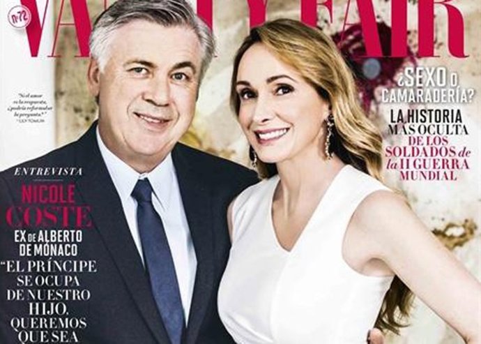 Carlo Ancelotti y Mariann Barrena vanity fair 