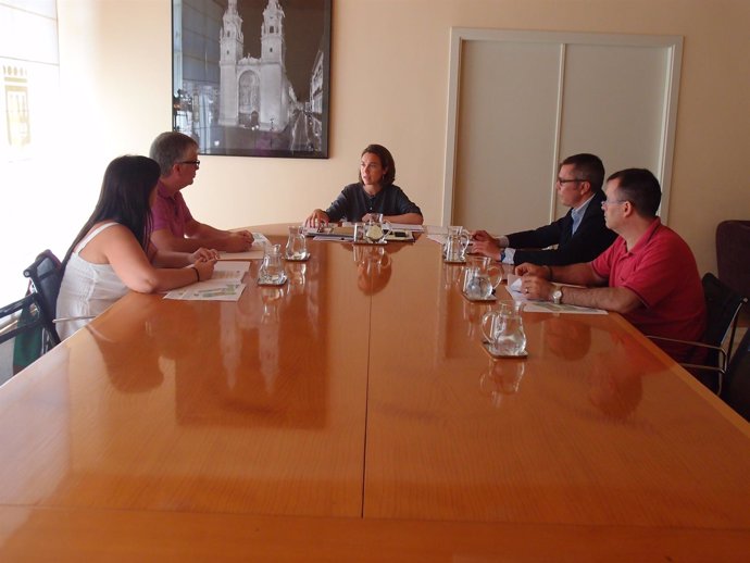 Reunión alcaldesa de Logroño con sindicatos