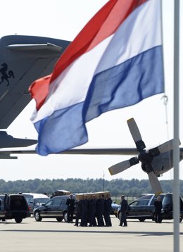 Llegada de los restos de las víctimas del MH17 a Eindhoven