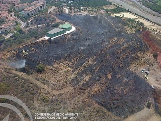Incendio Mijas, El Hinojal, 24 julio 2014