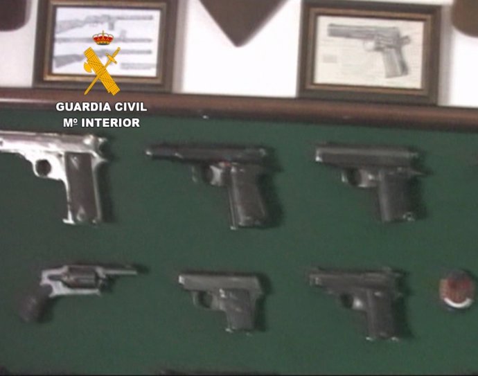 Armas incautadas por la Guardia Civil Málaga