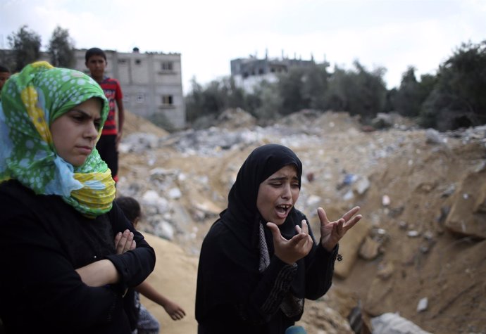 Dos mujeres palestinas en la ofensiva de Israel sobre Gaza