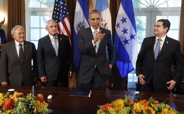U.S. President Obama hosts a meeting with El Salvador's President Sanchez Ceren,