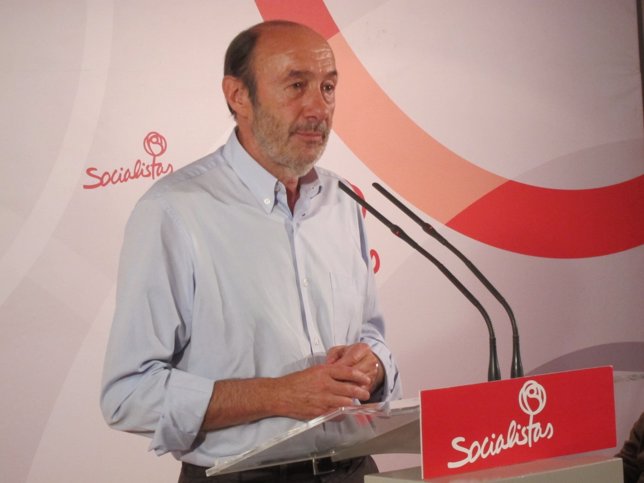 Alfredo Pérez Rubalcaba en su último acto público como secretario general PSOE