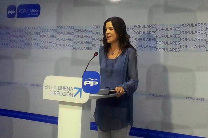 Pilar Gracia en la sede del PP de Córdoba