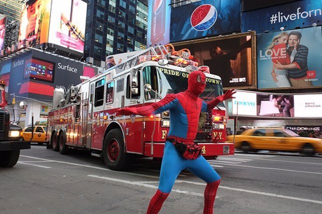Spiderman en Times Square de NYC