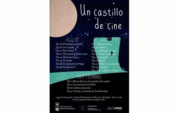 Cartelera del cine de verano de Alcalá de Guadaíra.