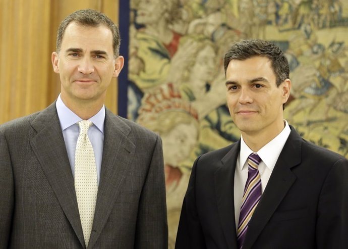 Rey Felipe VI audiencia al nuevo secretario general del PSOE, Pedro Sanchez
