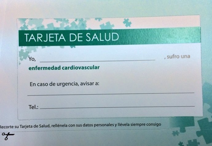 Tarjeta de salud campaña sobre corazón