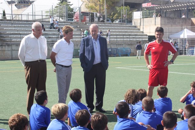 El seleccionador nacional en el campus Vicente del Bosque en Son Moix