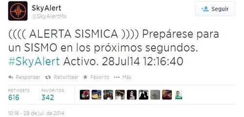 Alerta falsa de terremoto en SkyAlert