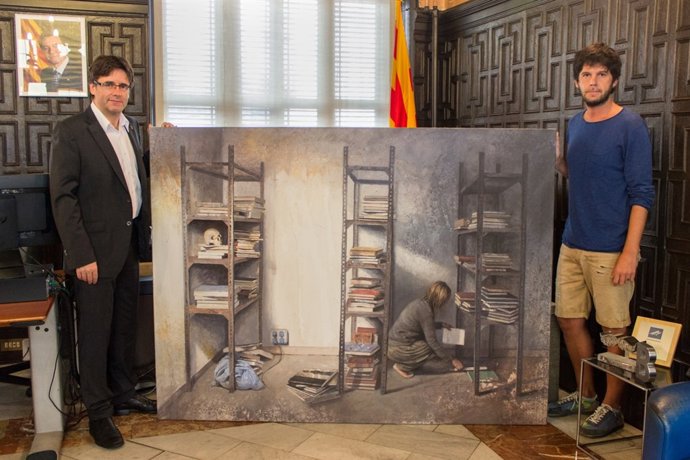 Donación de Joan Mateu al Ayuntamiento de Girona, y su alcalde Carles Puigdemont