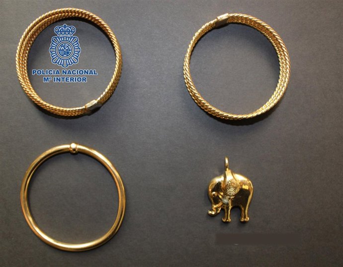 Joyas intervenidas por la Policía Nacional