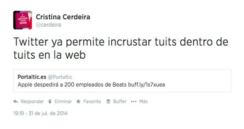 Twitter ya permite incrustar tuits dentro de tuits en la web