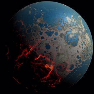 Recreación de la Tierra primitiva golpeada por asteroides gigantes