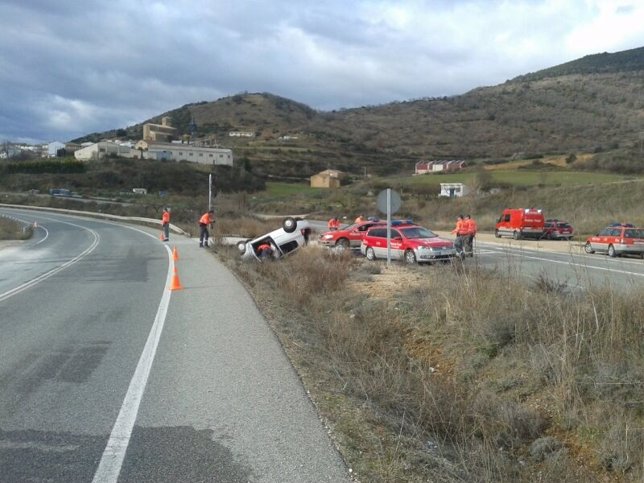 Imagen de un accidente de tráfico en Navarra