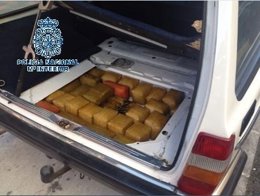 Hachís intervenido por la Policía Nacional en Mijas