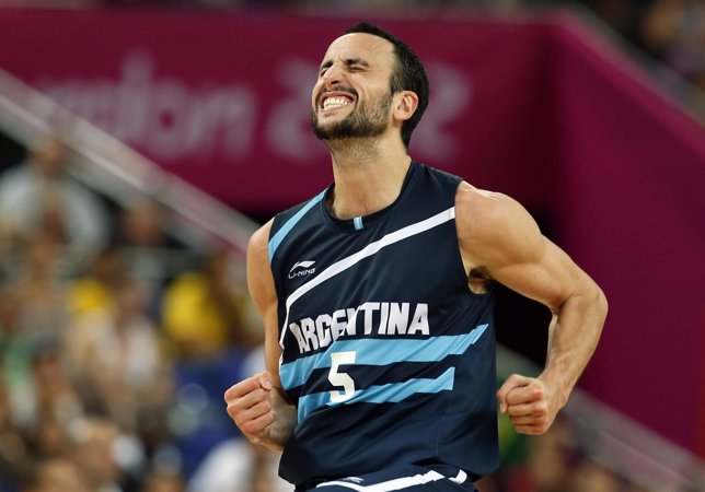 Manu Ginóbili con la selección argentina