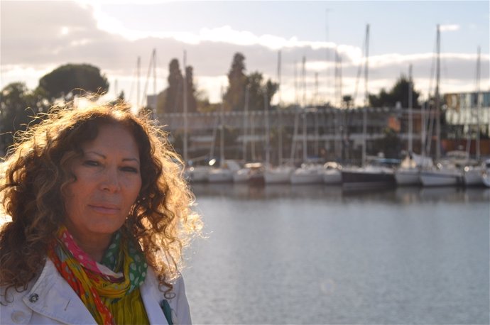 Pilar Távora en el puerto de Sevilla