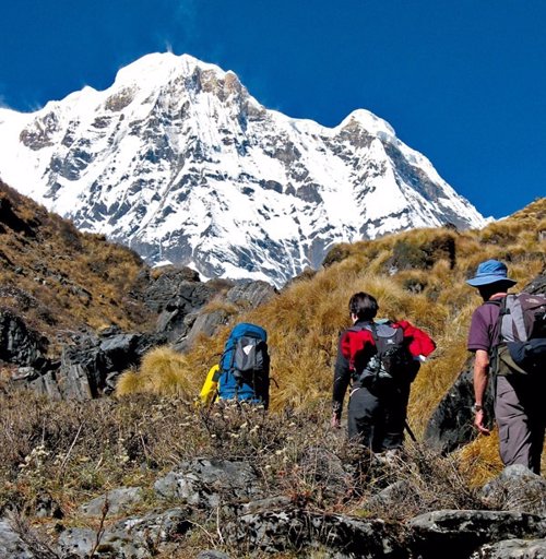 Excursionistas en Nepal