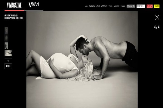 Christina Aguilera luce embarazo en 'V Magazine'
