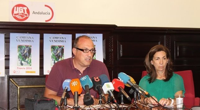 Rueda de prensa de UGT-A sobre la vendimia francesa de 2014