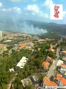 Incendio forestal en la zona de Gilet