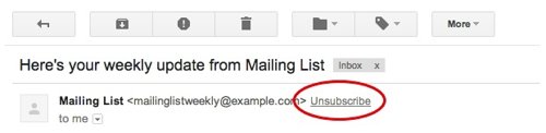 Gmail permitirá anular suscripciones desde un enlace en el e-mail