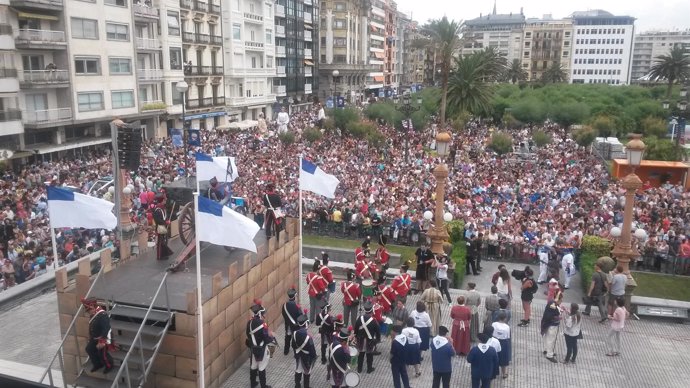 Cañonazo de inicio de fiestas de San Sebastián