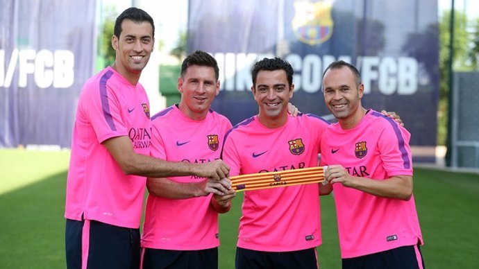 Xavi, Iniesta, Messi y Busquets, capitanes del FC Barcelona