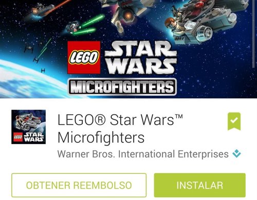 Pantalla del videojuego LEGO Star Wars en Google Play para Android